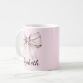 Mug Elégant arc rose Nom personnalisé (Devant gauche)