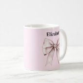 Mug Elégant arc rose Nom personnalisé (Devant droit)