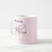Mug Elégant arc rose Nom personnalisé (Devant gauche)