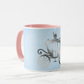 Mug Elégant Argent Carriage Blue Storybook Princesse (Devant gauche)