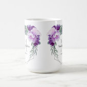 Mug Élégant Argent & Purple Floral Mariage Keepsaké (Centre)