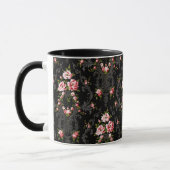 Mug Élégant Arrière - plan Floral-Noir de Rococo (Gauche)