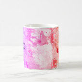 Mug Élégant Art Abstrait moderne Bleu rose violet Yell (Centre)
