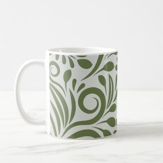 Mug Elégant Art de forme verte bio pour cadeaux (Gauche)