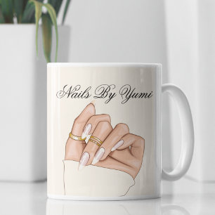 Mug Élégant artiste ongle Manicuriste Salon Typographi