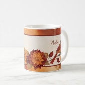 Mug Élégant automne Cardinaux du Nord Accents floraux (Devant droit)
