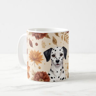 Mug Élégant automne Dalmatien accents floraux
