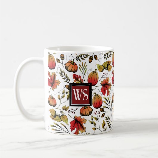 Mug Élégant automne récolte Citrouilles automne (Gauche)