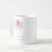 Mug Elegant Baby Blue Boy Photo Baptism (Devant gauche)