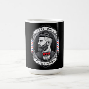 Mug Élégant Barbershop Man Porté Logo