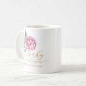 Mug Élégant bébé rose et or floral en fleurs douche (Devant gauche)