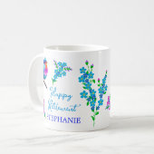 Mug Elegant Bird Oubliez Moi Pas Floral Bonne Retraite (Devant gauche)