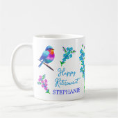 Mug Elegant Bird Oubliez Moi Pas Floral Bonne Retraite (Gauche)