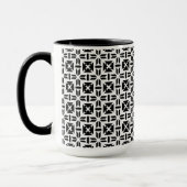 Mug Elegant Black and White Geometric Pattern (Gauche)
