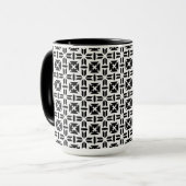 Mug Elegant Black and White Geometric Pattern (Devant gauche)