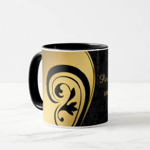 Mug Elégant Black & Gold Art Design Personnaliser le 
