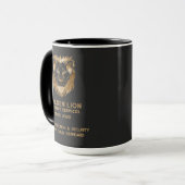 Mug Élégant Black Gold Lion Luxe Business Logo (Devant gauche)