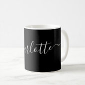 Mug Elegant Black Script Modern Name Personalized (Devant droit)