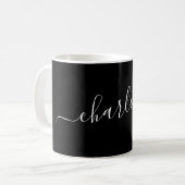 Mug Elegant Black Script Modern Name Personalized (Devant gauche)