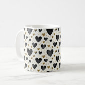 Mug Elegant Black Watercolor & Gold Glitter Hearts (Devant gauche)