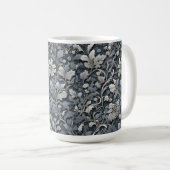 Mug Élégant blanc argenté gris-gris (Devant droit)