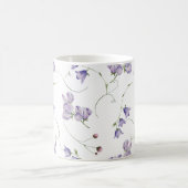 Mug Élégant blanc chic violet floral (Centre)