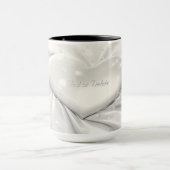 Mug Élégant Blanc Crème en Forme de Cœur (Centre)