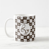 Mug Elégant blanc et Brown Motif À damiers (Gauche)