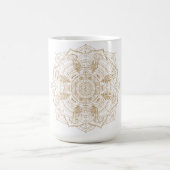 Mug Elégant blanc & or Mandala conception main dessiné (Centre)