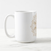 Mug Elégant blanc & or Mandala conception main dessiné (Gauche)