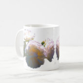 Mug Elégant blanc pêche orange roses (Devant gauche)
