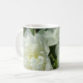 Mug Elégant blanc peony floral blanc photo (Devant gauche)