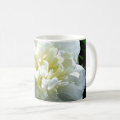 Mug Elégant blanc pivoines blanc photo florale blanche (Devant droit)
