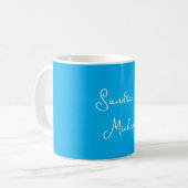 Mug Elégant bleu azur bleu personnalisé (Devant gauche)
