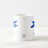 Mug Elégant bleu Dragonfly Peint à la main Aquarelle (Centre)