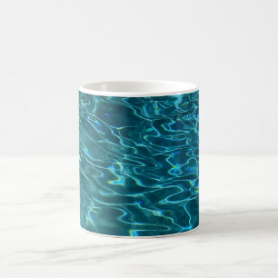 Mug Elégant bleu eau turquoise motif vagues de lac océ