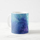 Mug Elégant Bleu Moderne dégradé galaxie parties scint (Devant gauche)