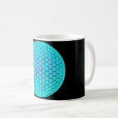 Mug Élégant bleu néon fleur turquoise de vie (Devant droit)