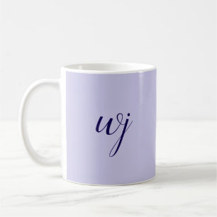 Mug Élégant bleu personnalisé lettrage initiales