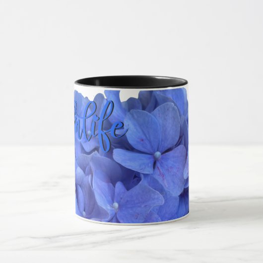 Mug Elégant bleu perwinkle hydrangée florale (Centre)