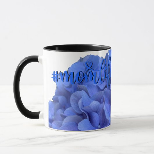 Mug Elégant bleu perwinkle hydrangée florale (Gauche)