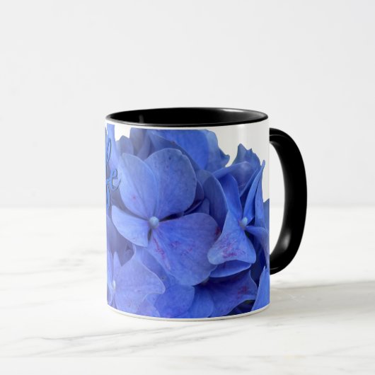 Mug Elégant bleu perwinkle hydrangée florale (Devant droit)