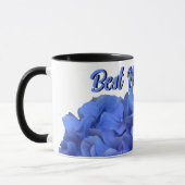 Mug Elégant bleu perwinkle hydrangée florale (Gauche)