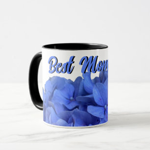 Mug Elégant bleu perwinkle hydrangée florale