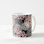 Mug Élégant bleu rose dahlia floral (Devant droit)