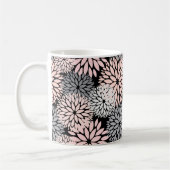 Mug Élégant bleu rose dahlia floral (Gauche)