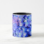 Mug Élégant bleu violet clair magenta hydrangée floral (Centre)