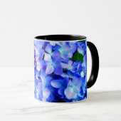 Mug Élégant bleu violet clair magenta hydrangée floral (Devant droit)