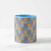 Mug Elegant blue& brow yellow Italian  pattern  (Centre)