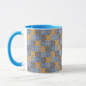 Mug Elegant blue& brow yellow Italian  pattern  (Gauche)